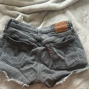 Signature by Levi Strauss Gray Jean Shorts Distressed Cut-Off